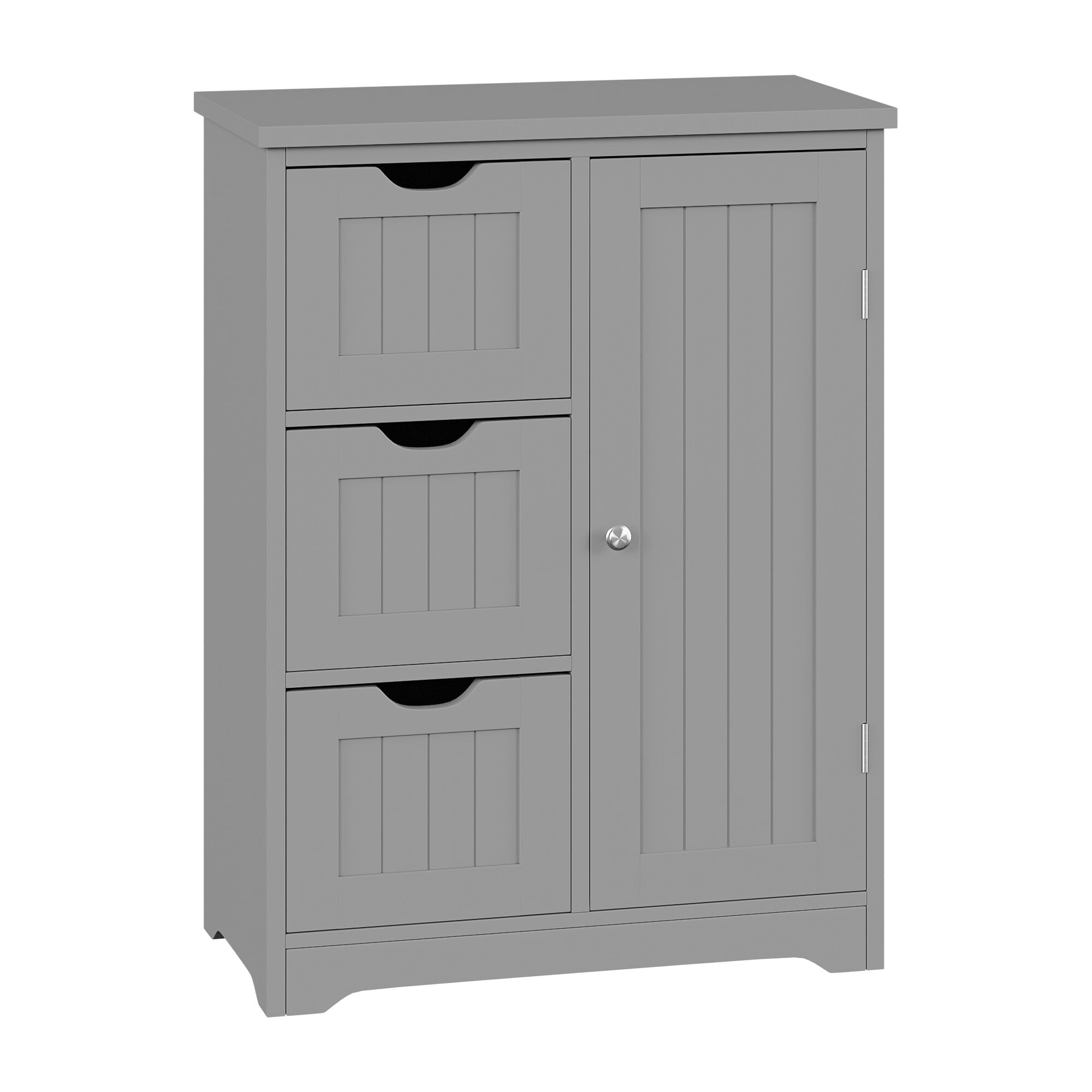 ZENSTYLE Bathroom Cabinet 3 Drawers Storage Organizer Floor Cupboard Home Decor Gray