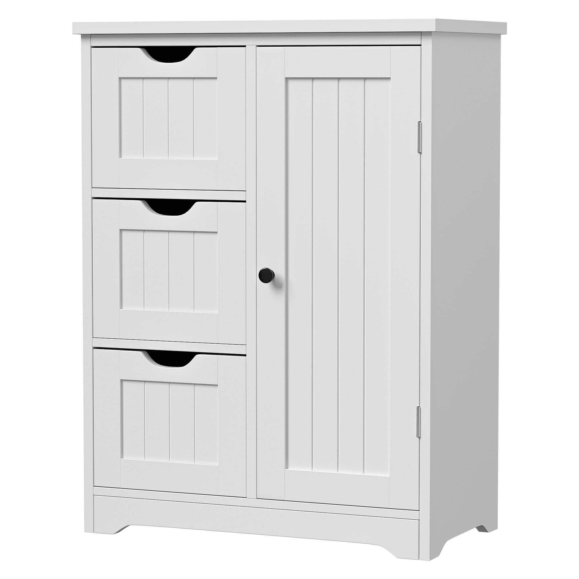 ZENSTYLE Bathroom Cabinet 3 Drawers Storage Organizer Floor Cupboard Home Decor White