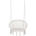 thumbnail image 1 of ZENSTYLE Beige Hanging Cotton Rope Macrame Hammock Chair Swing Outdoor Home Garden 300lbs, 1 of 9