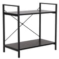 thumbnail image 1 of ZenStyle 2-Tier Particle Board Storage Shelves with Metal Frame, 22.44"H x Black, 1-Pack, 1 of 10