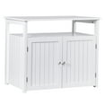 thumbnail image 1 of ZENSTYLE Cat House Cat Litter Box with Storage Shelf & Removable Divider White, 1 of 9