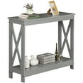 thumbnail image 1 of ZENSTYLE Console Table X Shaped Side table 2 Tier Storage Shelf For Home Entryway, Gray, 1 of 10