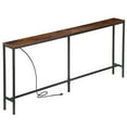 thumbnail image 1 of ZENSTYLE Console Table with Power Outlet Narrow Sofa Table for Entryway Hallway Living Room Brown, 1 of 8