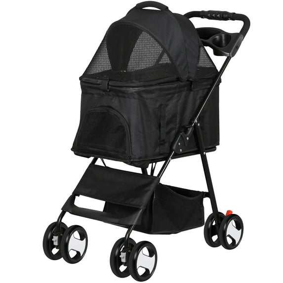 ZENSTYLE Detachable Pet Stroller 3-in-1 Multifunction Jogger Stroller for Dog and Cat Black