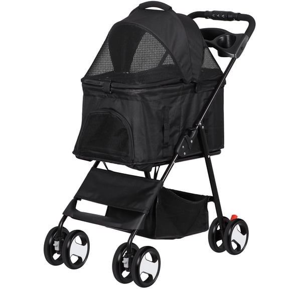 ZENSTYLE Detachable Pet Stroller 3-in-1 Multifunction Jogger Stroller for Dog and Cat Black