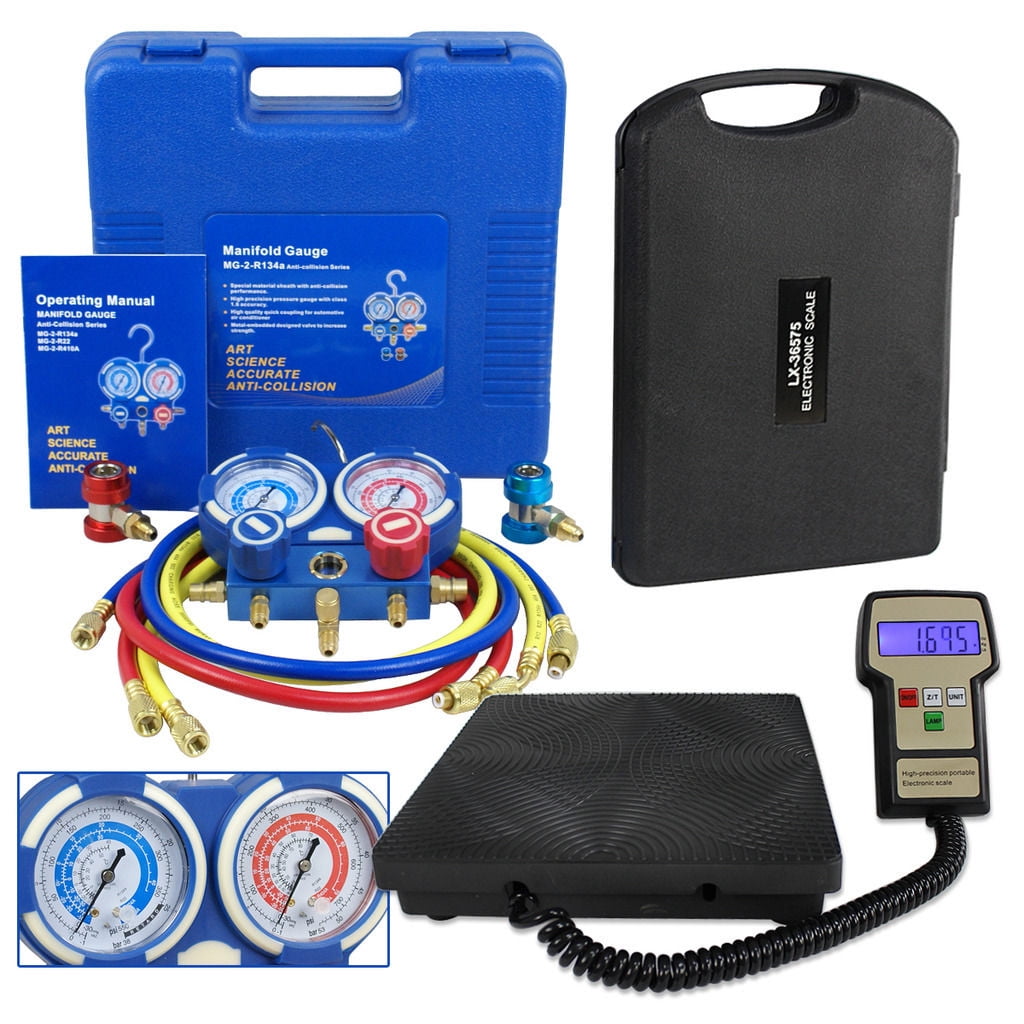 ZENSTYLE Digital Refrigerant Scale Set R134a HVAC Manifold Gauge Air