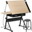 Studio Designs Zenith Adjustable Wood Top Drafting Table in Black ...