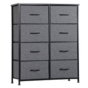 ZENSTYLE Dresser Storage Tower with 8 Drawers Metal Frame Fabric Dresser Chests Organizer Unit, Drak Gray