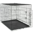 thumbnail image 1 of ZENSTYLE Durable 42" Dog Crate Kennel Folding Metal Pet Cage With Tray Pan 2 Door Black For Home, 1 of 8