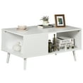 thumbnail image 1 of ZENSTYLE Durable MDF Coffee Table with Open Storage Shelf for Living Room Modern Furniture White, 1 of 10