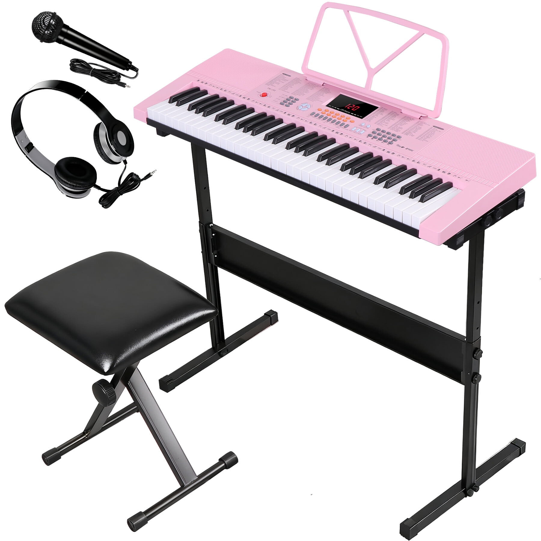 鍵盤楽器 Organ piano with stand Amazon.com: 61-Key Electronic Music Keyboard Piano with