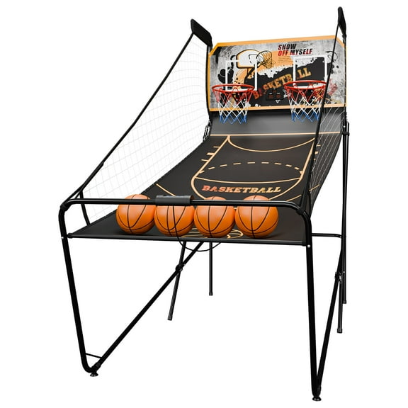 ZENSTYLE Foldable Basketball Arcade Game with LED Scoring & 8 Game Options Electronic Basketball Game Gold