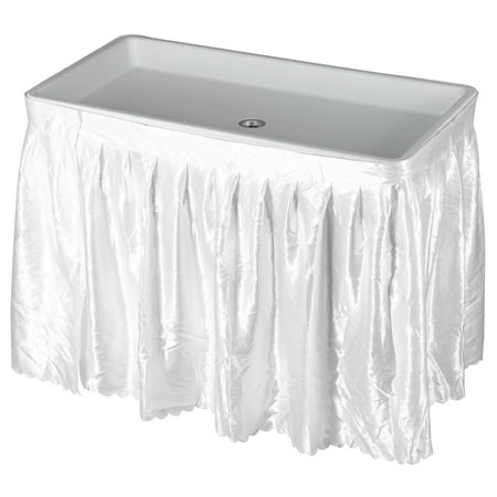 ZENSTYLE Foldable Ice Table Metal Frame Portable Ice Table with 5L Cooler Bucket and Matching Skirt White