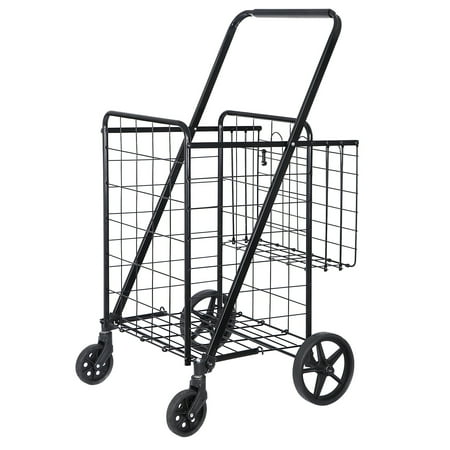 ZENSTYLE Folding Shopping Cart Multi-purpose Utility Cart Trolley Large Capacity