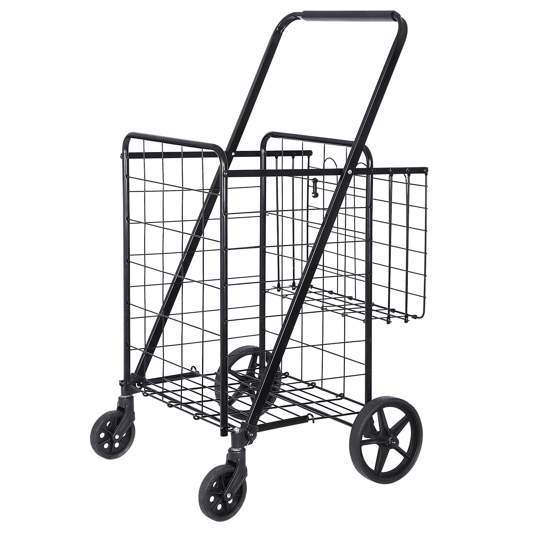 ZENSTYLE Folding Shopping Cart Multi-purpose Utility Cart Trolley Large Capacity