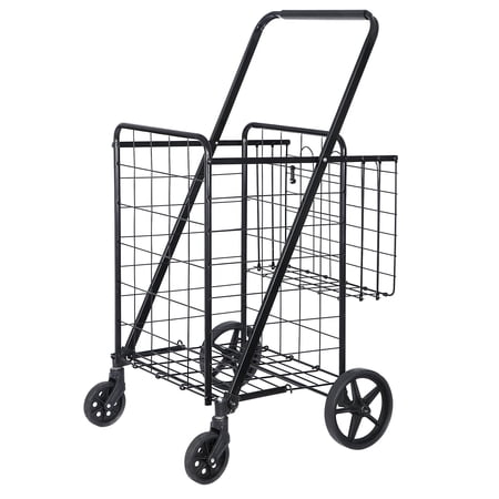 ZENSTYLE Folding Shopping Cart Multi-purpose Utility Cart Trolley Large Capacity