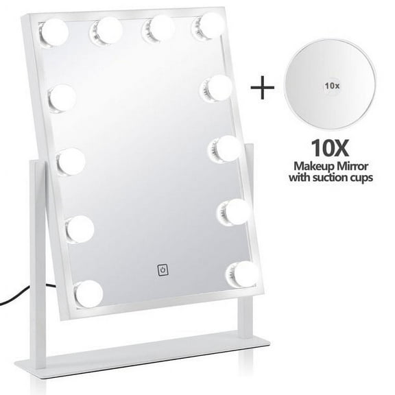 ZENSTYLE Freestanding Hollywood Vanity Mirror 12 Dimmable LED Bulbs