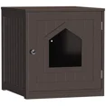 thumbnail image 1 of ZENSTYLE Heavy Duty Cat House & Side Table Cat Home Nightstand Indoor Decor Kitty Sleep Durable Brown, 1 of 9