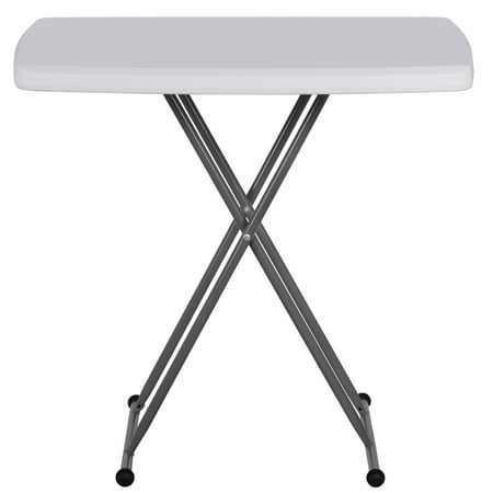 ZENSTYLE Height Adjustable Table Metal Frame HDPE Foldable Desk TV Tray for Home Office White