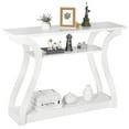 thumbnail image 1 of ZENSTYLE Home Entryway Console Table 3-Tier Simple Luxury Style Curved Hallway Table White, 1 of 9