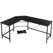 ZENSTYLE L-Shaped Desk Corner Computer Gaming Laptop Table Workstation Home Office Black