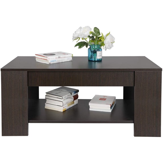 ZENSTYLE Lift Top Coffee Table Hidden Storage Cabinet Compartment Long lasting Brown Finish