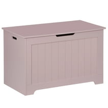 ZENSTYLE Lift Top Entryway Storage Chest/Bench with 2 Safety Hinge, Wooden Toy Box, Pink