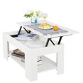 thumbnail image 1 of ZENSTYLE Lift-up Top Coffee Table / Sturdy And Durable / Exquisite Table with Under Storage Shelf / Simple And Fashionable Style / Home Essential - White, 1 of 8