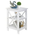 thumbnail image 1 of ZENSTYLE MDF 3 Tier X-Design End Table Rack, White, 1 of 9