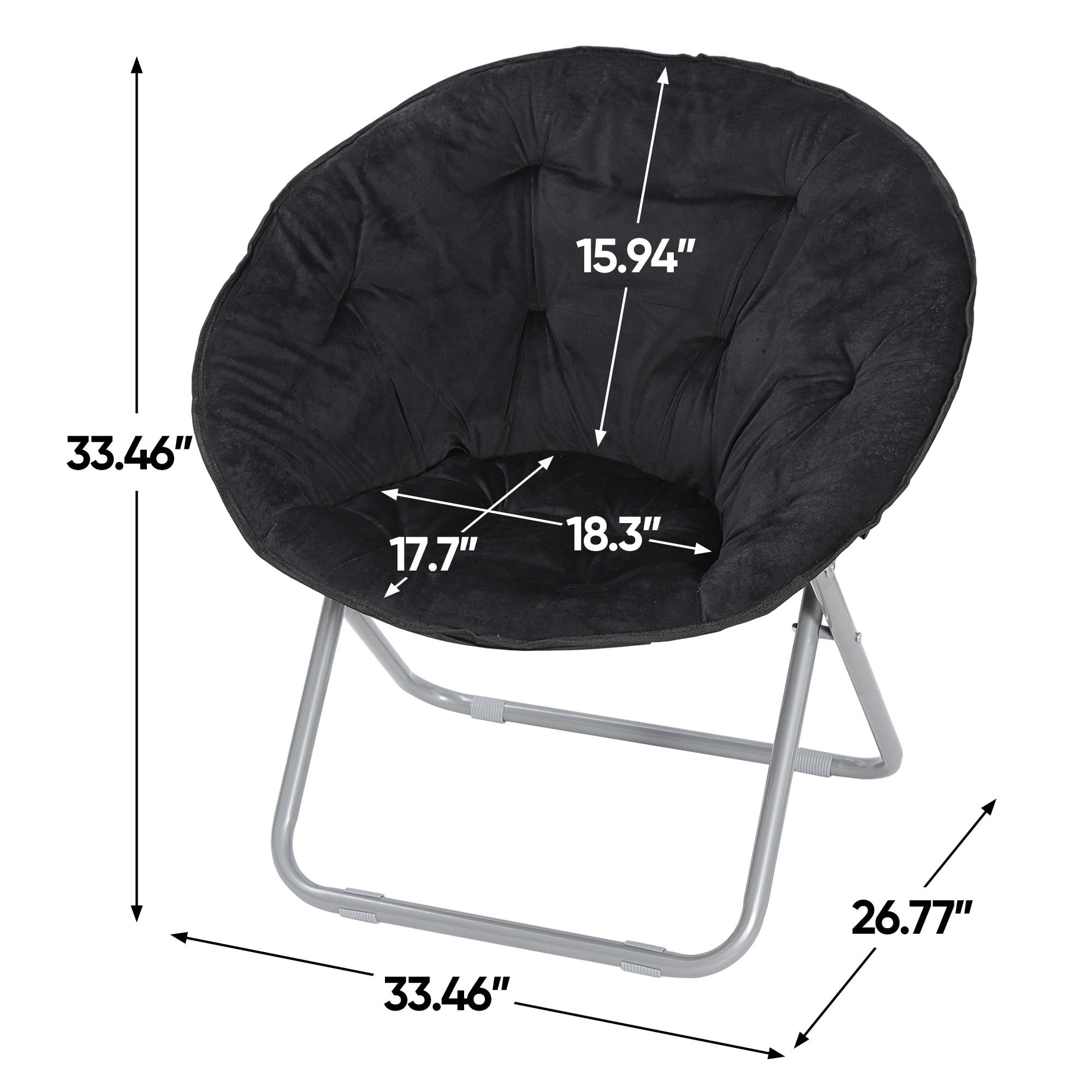 ZENSTYLE Metal Frame Moon Chair Seat Saucer Chair Soft Folding