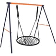 thumbnail image 1 of ZENSTYLE Outdoor Spider Swing Set - 48" Tree Web Swing + 72" Steel Frame Stand Combo, Adults Kids Teenagers, 1 of 13