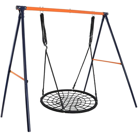 ZENSTYLE Outdoor Spider Swing Set - 48" Tree Web Swing + 72" Steel Frame Stand Combo, Adults Kids Teenagers