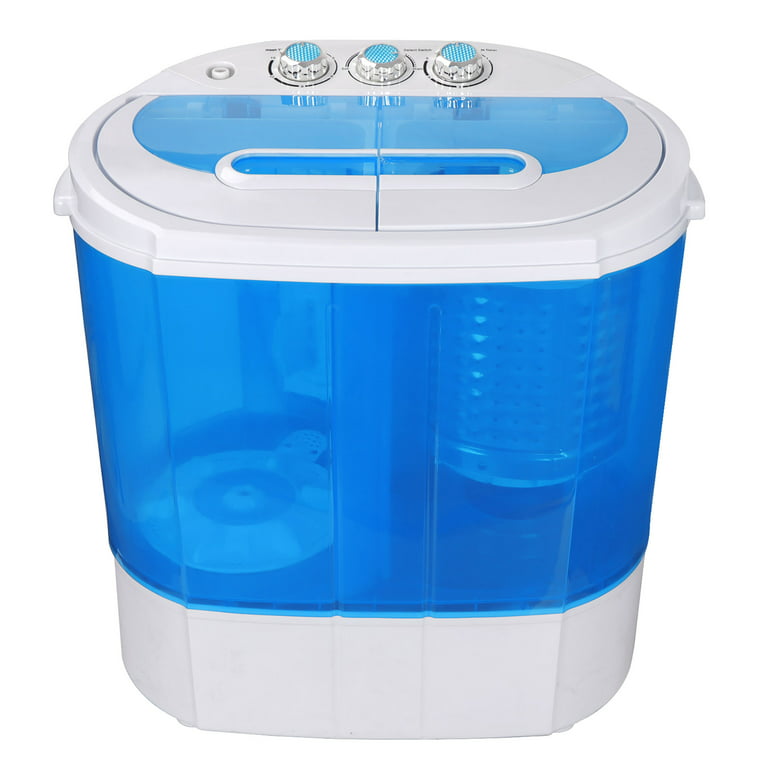 ZENSTYLE Portable Compact Wash machine 10lbs Washer (5.5 Wash Capacity +  4.4 Spin Capacity), Blue + White