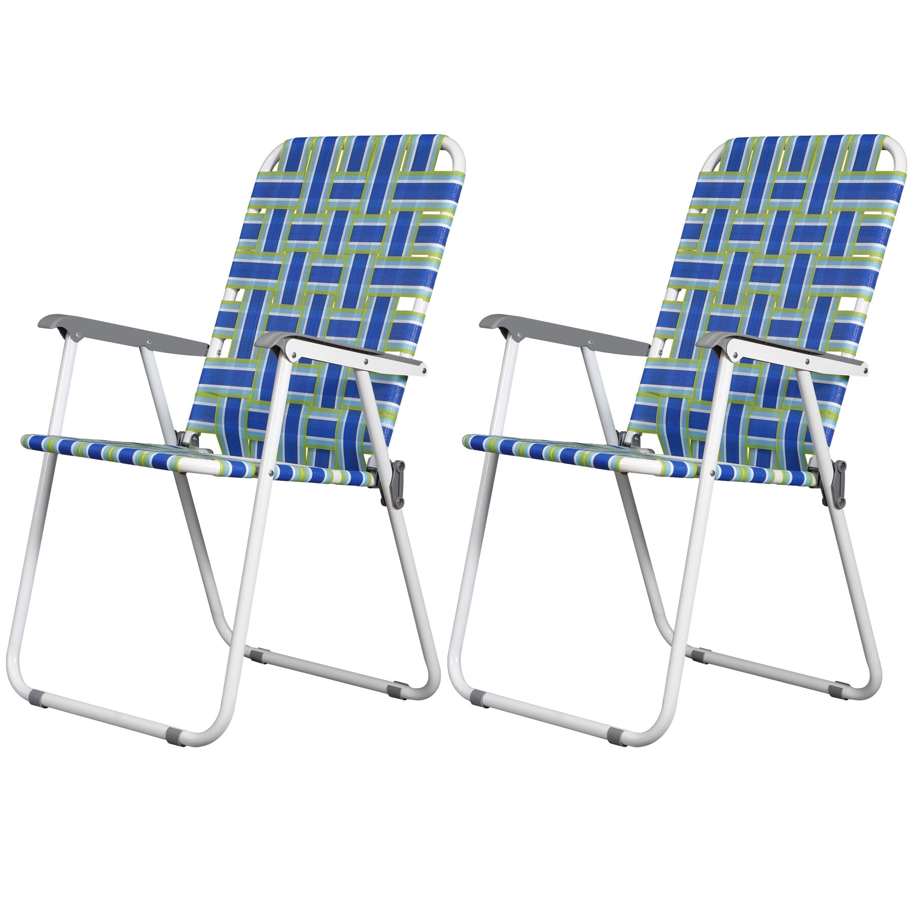 ZENSTYLE Portable Patio Lawn Chairs Set of 2 Folding Chair Beach Chair Outdoor