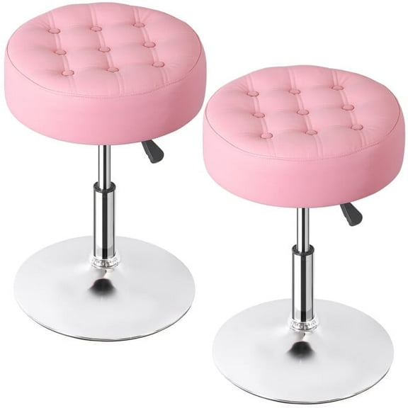 ZenStyle 2-Pack Pink Swivel Stools – Adjustable Height Salon & Vanity Chairs with Metal Base