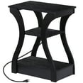 thumbnail image 1 of ZENSTYLE Side Table 3 Tier End Table with Charging Station Nightstand with USB Storage Shelf Black, 1 of 7
