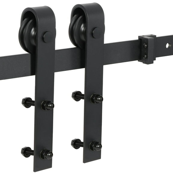 ZENSTYLE Sliding Barn Door Hardware Kit 6.6 ft Wood Modern Closet Hang Style Track Rail Black