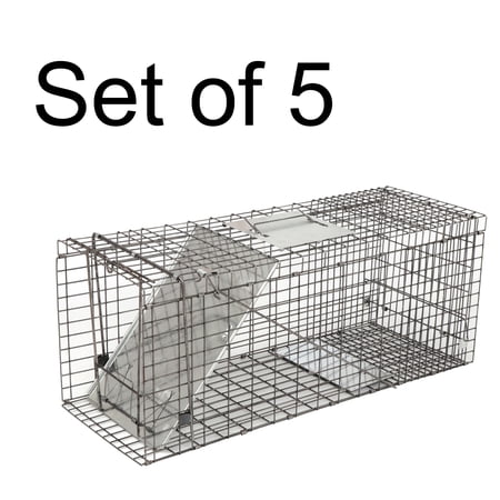 ZENSTYLE Spring Loaded 32" Animal Traps - 32"x12.5"x12" Catch Release Humane Rodent Cage for Rabbits, Groundhog, Stray Cat, Squirrel(SET OF 5)