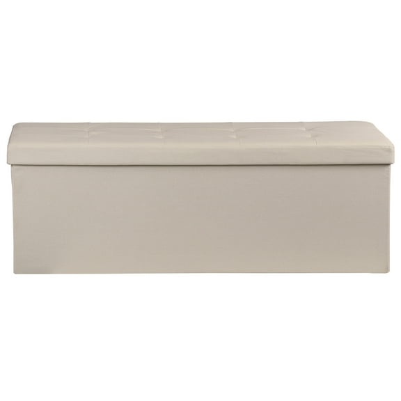 ZENSTYLE Storage Ottoman Bench Folding Bench Chest Foot Rest Stool with Large Storage Space Home Decor Beige