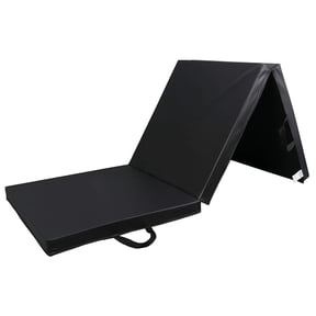 ZENSTYLE Tri-Fold 6' x 2' x 2" Folding Exercise Gym Floor Mat for Gymnastics, Aerobics, Yoga, Martial Arts w/ Carrying Handles-Black