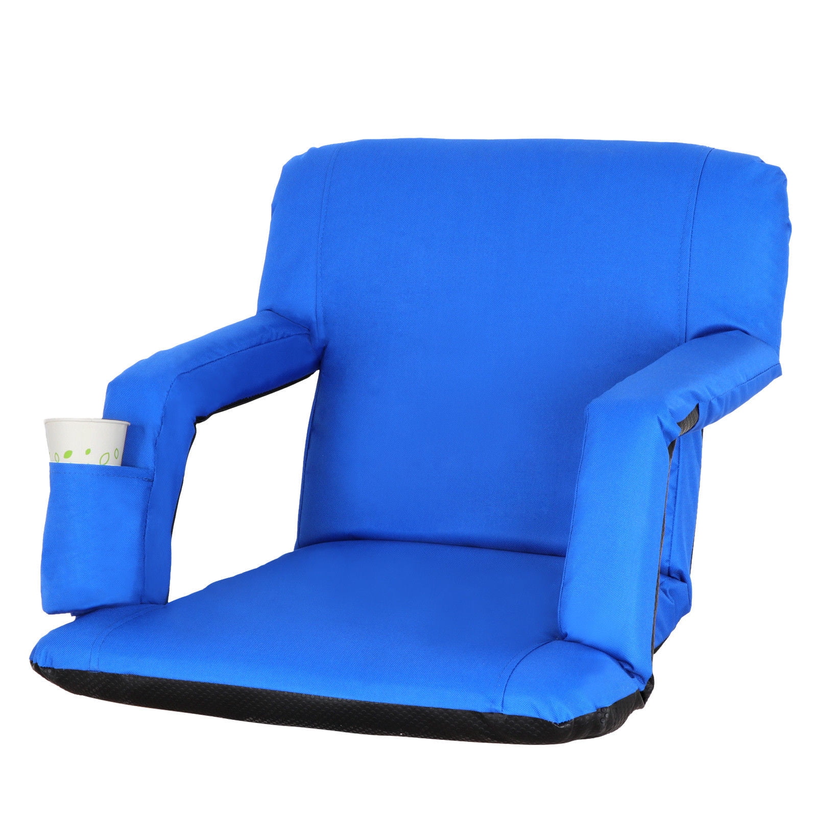 ZENSTYLE Water Resistant Stadium Seat with Cup Holder 9 Tiltable Positions Blue