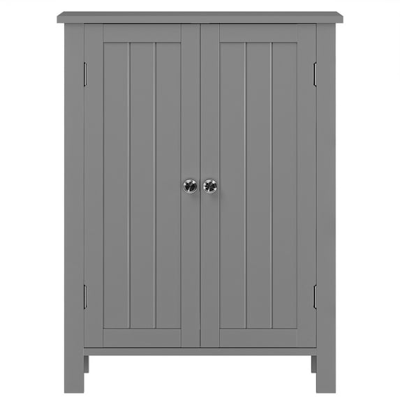 ZENSTYLE Wooden Bathroom Floor Cabinet Storage Cupboard 3 Shelves Save Space Gray
