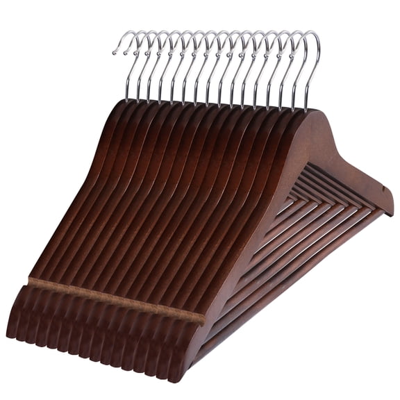 ZENSTYLE Wooden Hangers 50 Pack Suit Coat Hangers with 360° Rotatable Hook Non Slip, Coffee