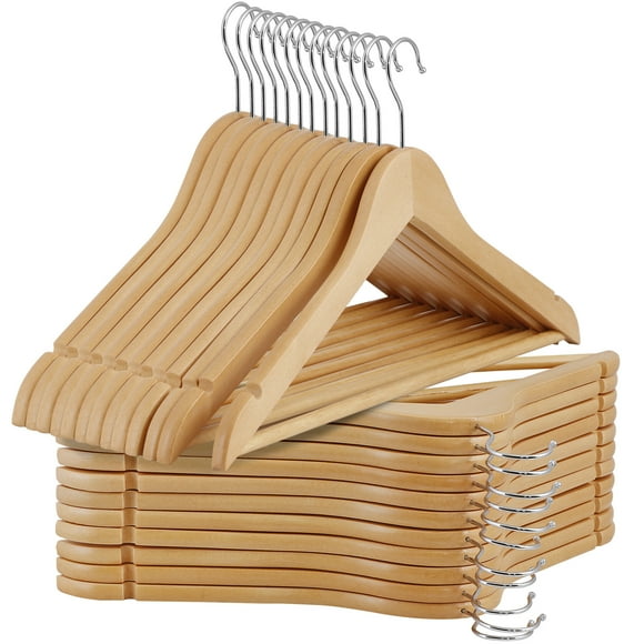 ZENSTYLE Wooden Hangers 50 Pack Suit Coat Hangers with 360° Rotatable Hook Non Slip