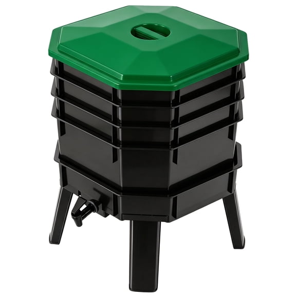ZENSTYLE Wormery 5-Tier Compost System – 50L (13 Gal) Large Capacity Vermicomposting Bin for Kitchen & Garden, Complete Starter Kit