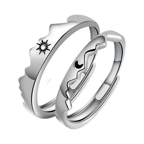 ZENTREE Couple Rings for Women Men Adjustable Couple Matching Promise Wedding Ring