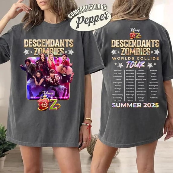 ZENUA Descendants Zombies World Collide Tour Shirt, Descendants Team Shirt, The Rise Of Red Characters, Summer Music Festival 2025 Hot Trending Shirt/Sweatshirt/Hoodie