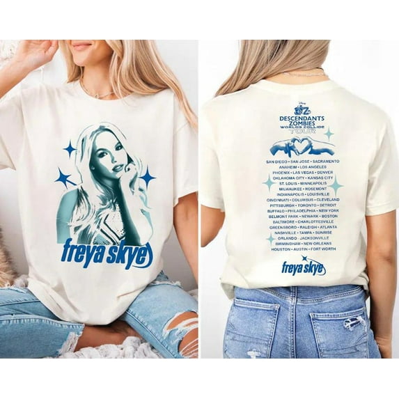 ZENUA Descendants Zombies Worlds Collide Tour Freya Skye T-Shirt, Summer Tour 2025 Shirt, Zombies 4 Tour Summer Music Festival Hot Trending Shirt/Sweatshirt/Hoodie
