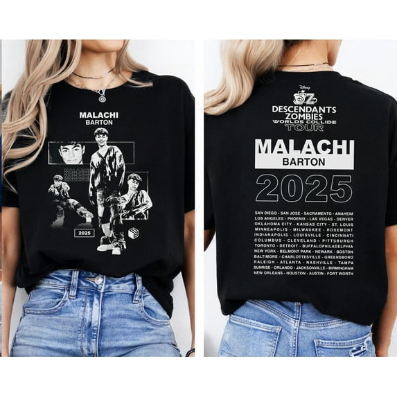 ZENUA Malachi Barton Descendants Zombies Worlds Collide Tour Music Festival 2025 Graphic T-Shirt Hot Trending Shirt/Sweatshirt/Hoodie