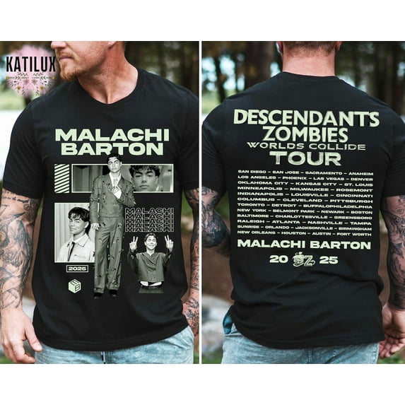 ZENUA Malachi Barton T-Shirt, Descendants Zombies Worlds Collide Tour, The Rise Of Red Tee, Descendants Concert, Summer Music Festival 2025 Hot Trending Shirt/Sweatshirt/Hoodie